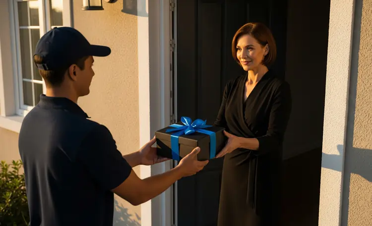 Cliente donna riceve una box esperienziale dal corriere direttamente a casa sua | QuBox